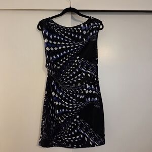Armani Exchange Black and Blue Geometric Mini Dress